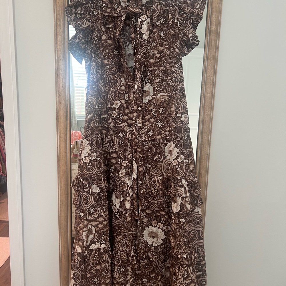 Ulla Johnson Floral Brown Maxi Dress